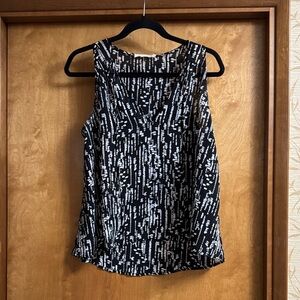 Lush Black and White Abstract Women's Blouse